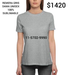 Remeras para Sublimar dama gris